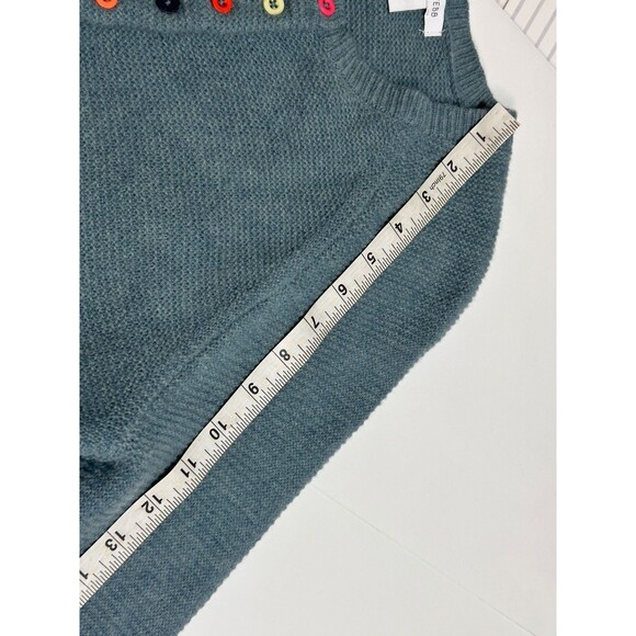 TABITHA WEBB size L fits M Teal Multicolor Buttons Cardigan Sweater Wool Granny - Picture 5 of 11